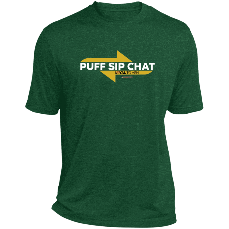 Puff Sip Chat Heather Performance Tee