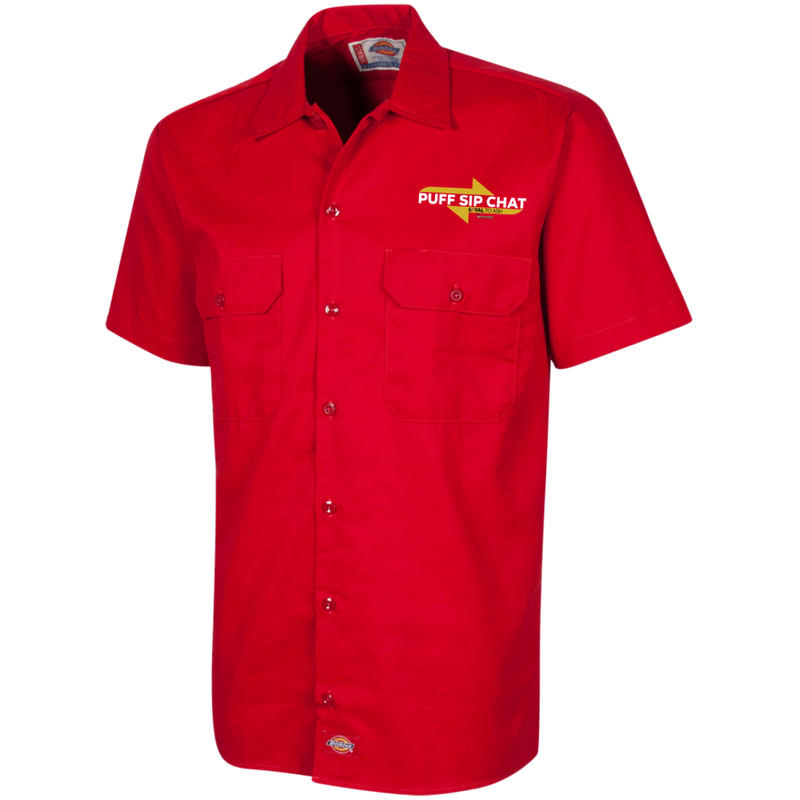 Puff Sip Chat  Dickies Men's Short Sleeve Workshirt