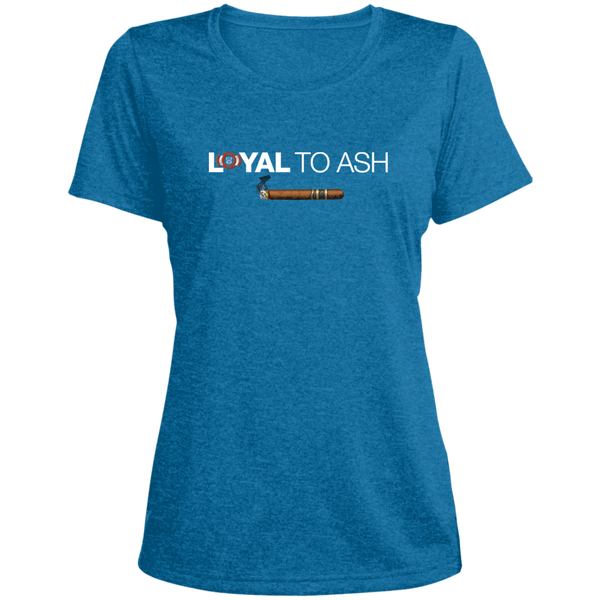 Loyal To Ash / Puff Sip Chat Ladies' Heather Scoop Neck Performance Tee