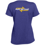 Loyal To Ash / Puff Sip Chat Ladies' Heather Scoop Neck Performance Tee