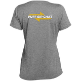 Loyal To Ash / Puff Sip Chat Ladies' Heather Scoop Neck Performance Tee