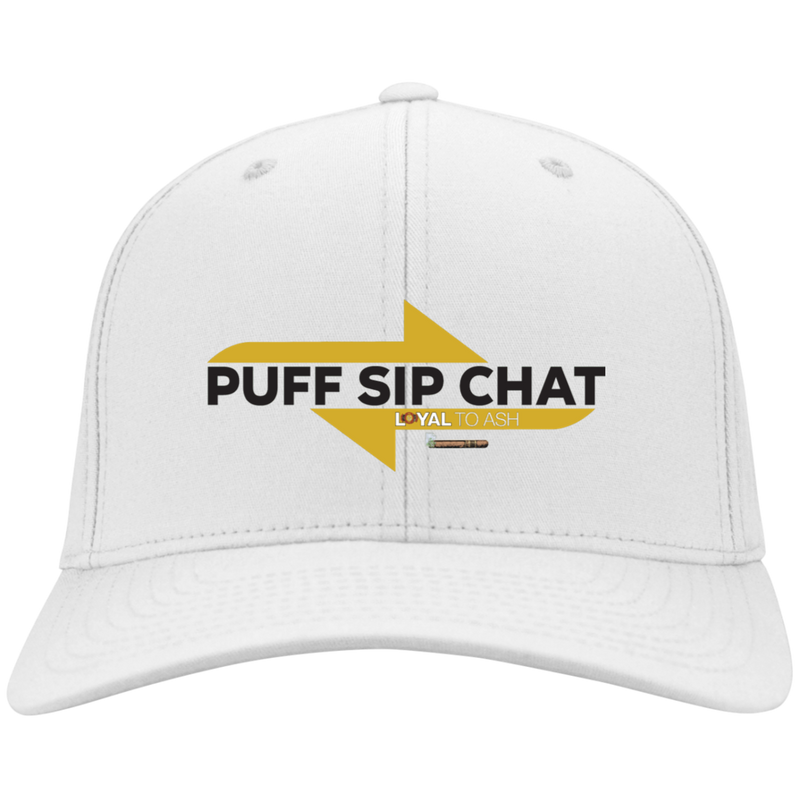 Puff Sip Chat Embroidered Flex Fit Twill Baseball Cap